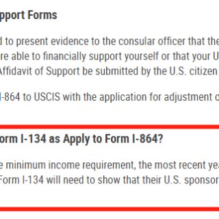 美国K1签证I-134担保书和I-864...