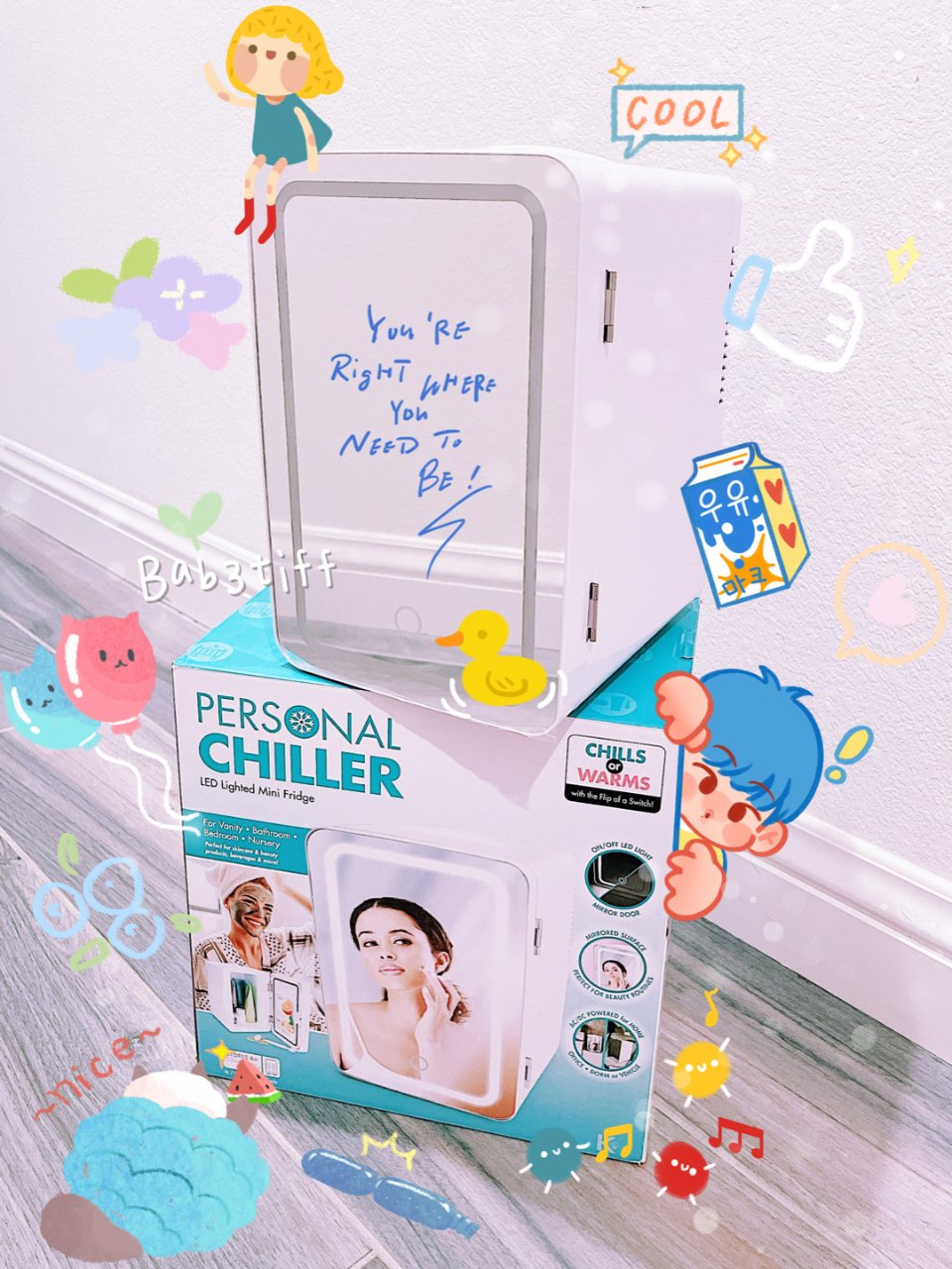Mini小冰箱🧊触屏LED灯💡...