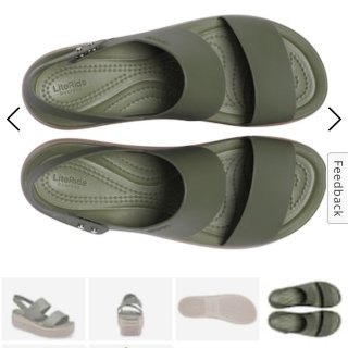 Crocs绿色凉鞋