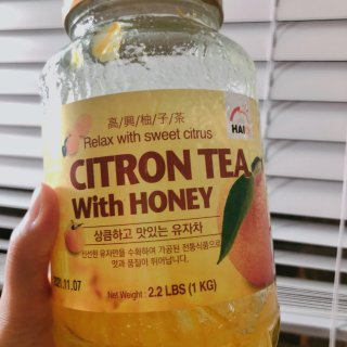 超好喝的蜂蜜柚子茶冻+牛奶/椰子水 五分...
