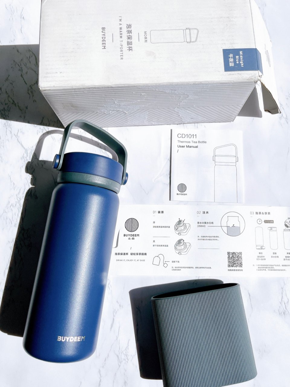 Buydeem 北鼎,BUYDEEM CD1011 Stainless Steel Thermos Tea Bottle with Removable Infus