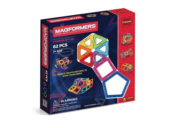 Magformers 彩虹色磁力积木片62块