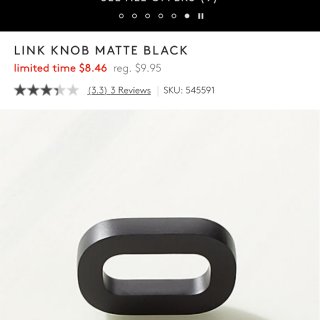 Link Knob Matte Black + Reviews | CB2