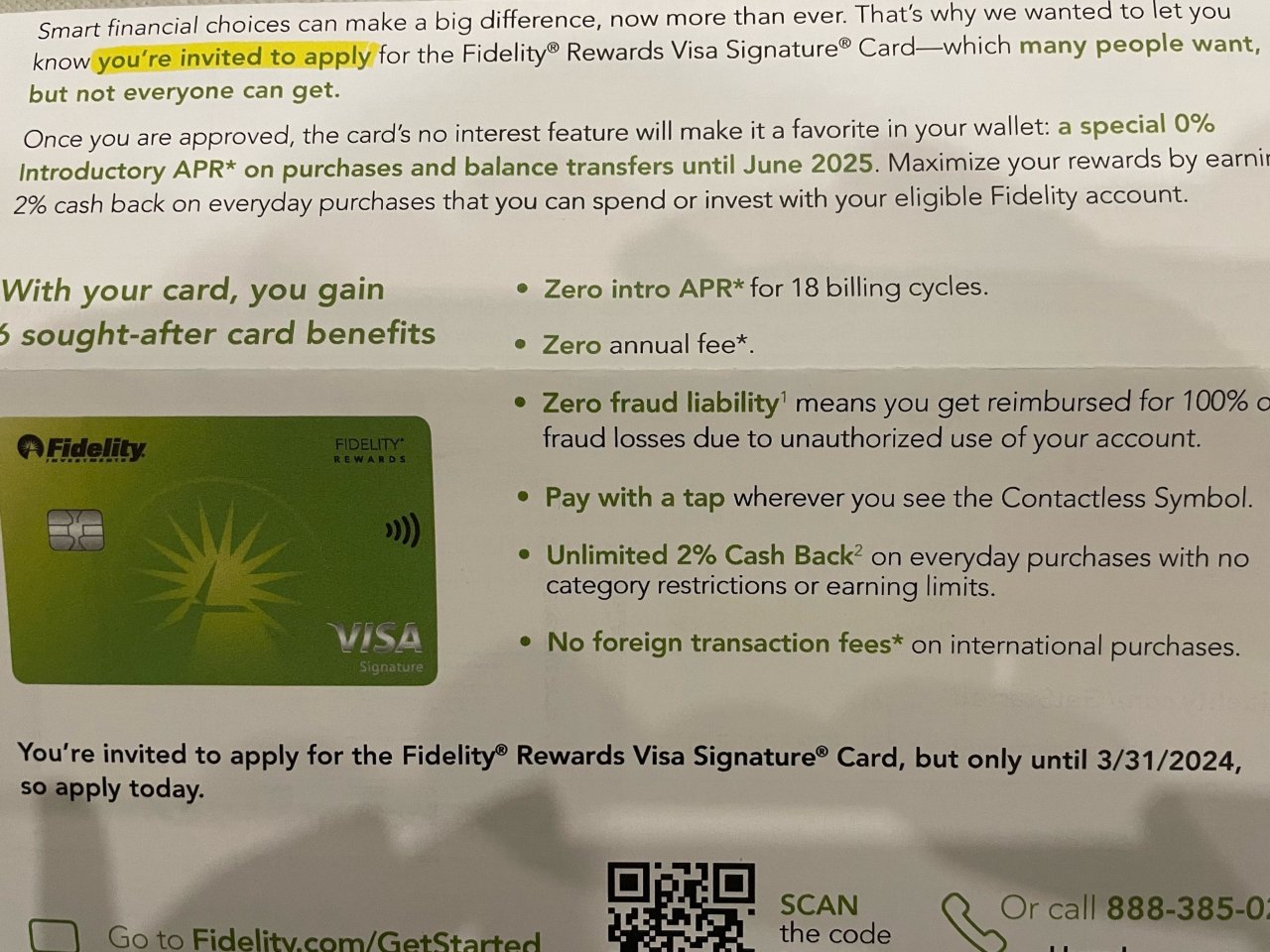 Fidelity 信用卡靠谱吗？...