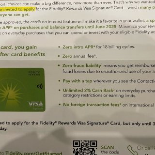 Fidelity 信用卡靠谱吗？...