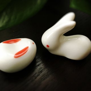 白兔,陶瓷,筷托