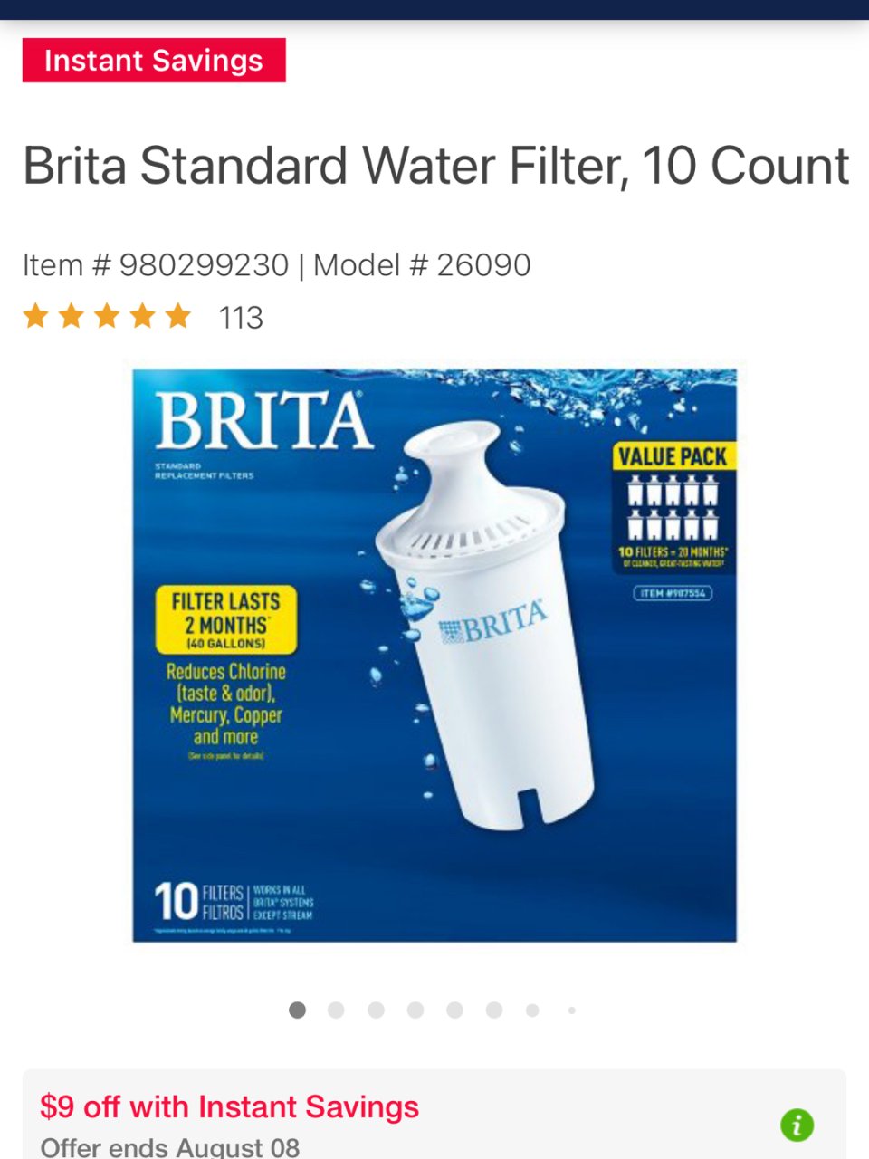 Brita Standard Water Filter, 10 Count - Sam's Club