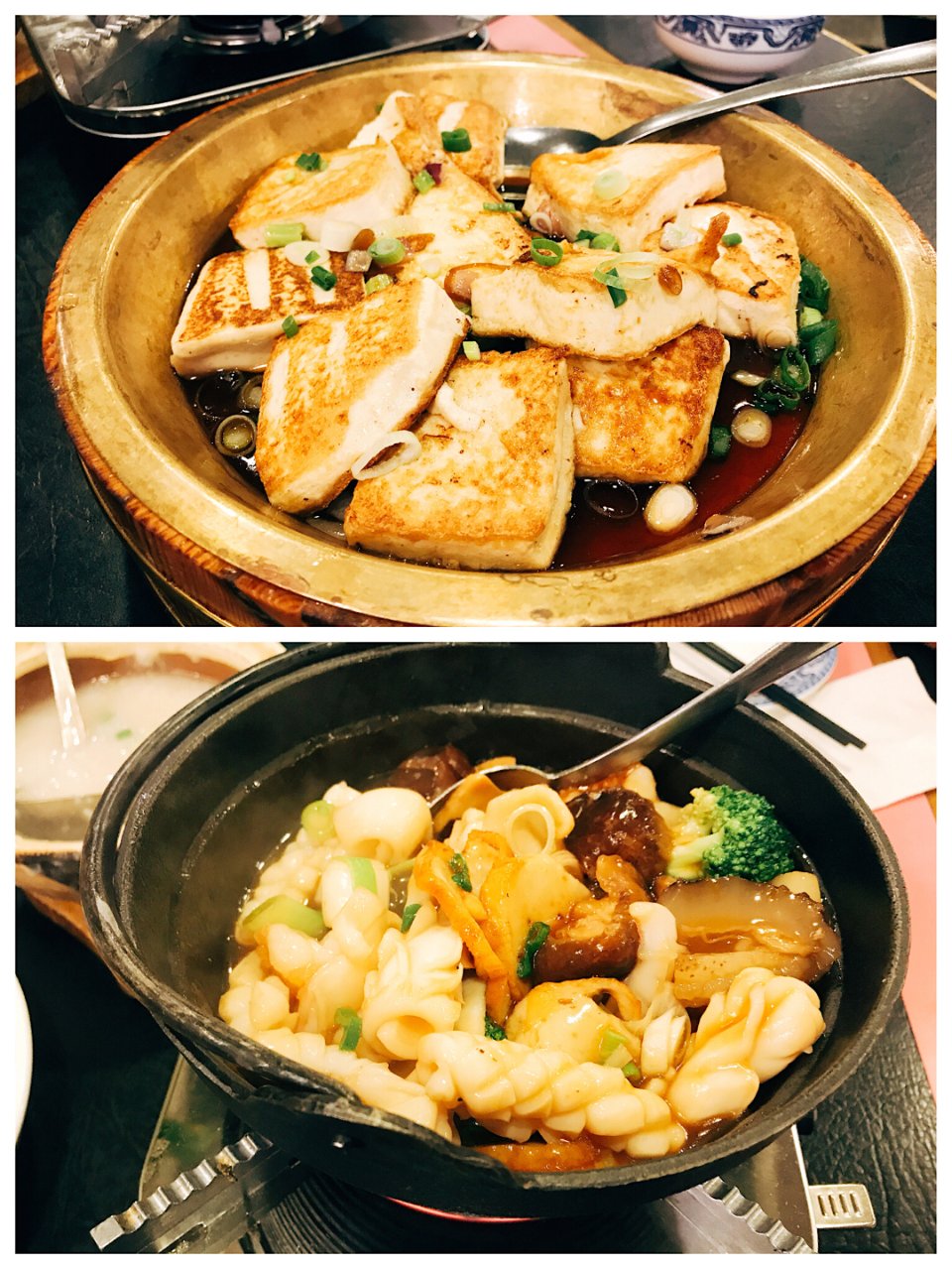 海鲜煲,香煎豆腐