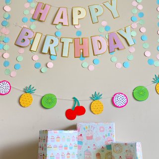 ZoZac Happy Birthday Banner Party Decorations-Rainbow Birthday Banner with Pastel Circle Confetti Garland for Birthday Decorations: Health & Personal Care