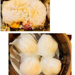 荷叶糯米鸡,虾饺