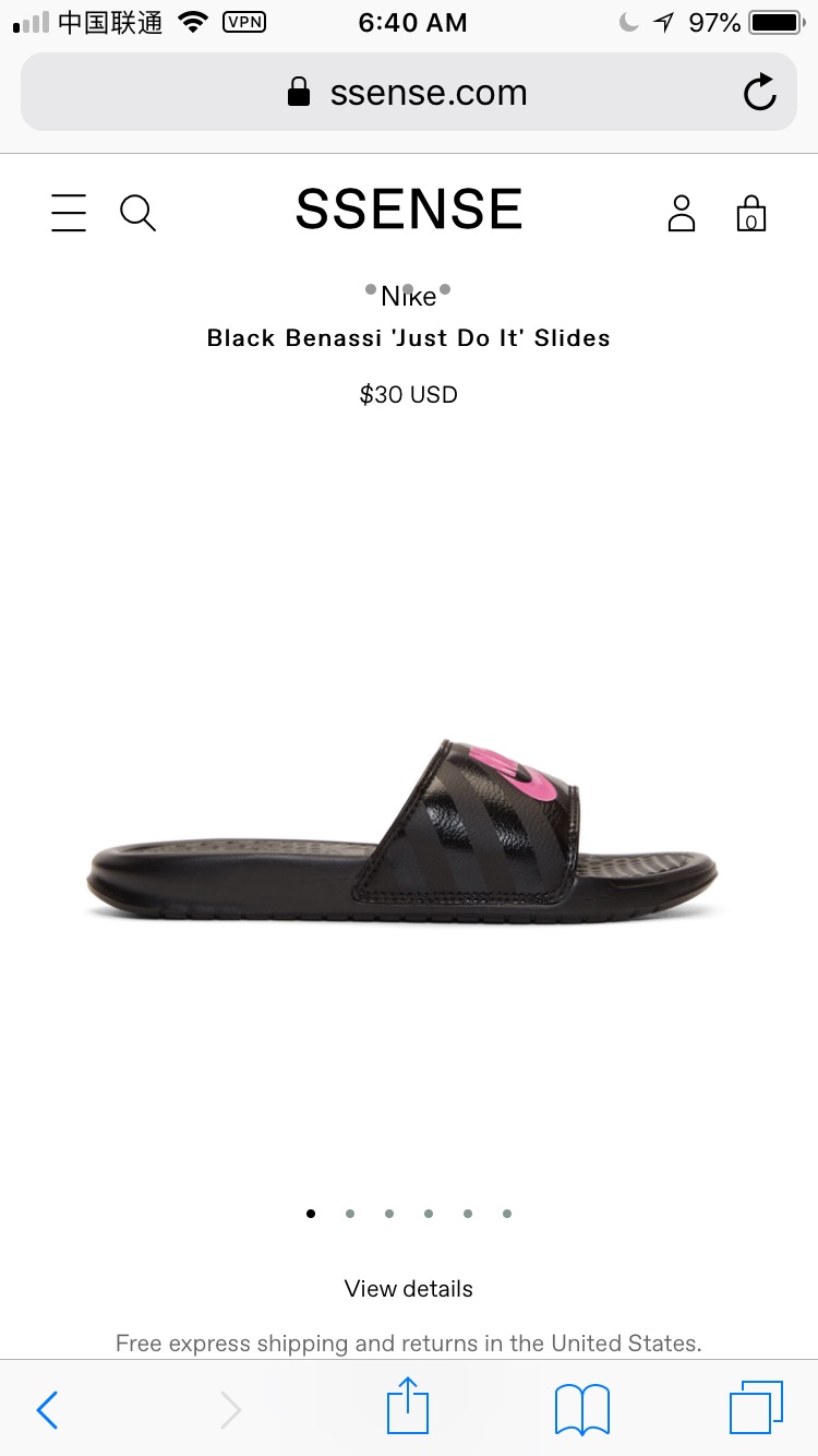 Nike黑色LOGO拖鞋