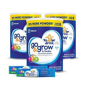 Go & Grow by Similac Milk Based Toddler Drink, Bundle Pack, 3-36oz cans + 2 On-The-Go Stickpacks