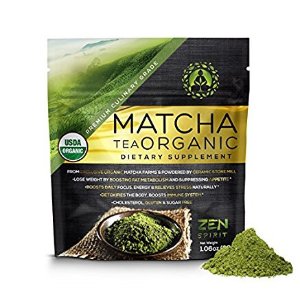 Matcha Green Tea Powder Organic, Japanese Premium Culinary Grade, Unsweetened & Sugar Free  30g (1.06 oz)