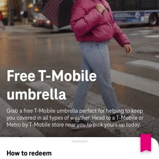 T-mobile Tuesday 免费雨...