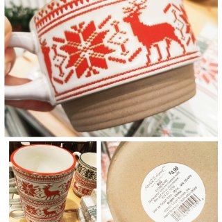 10.5oz Stoneware Fair Isle Reindeer Cozy Mug Red/cream - Hearth & Hand™ With Magnolia : Target