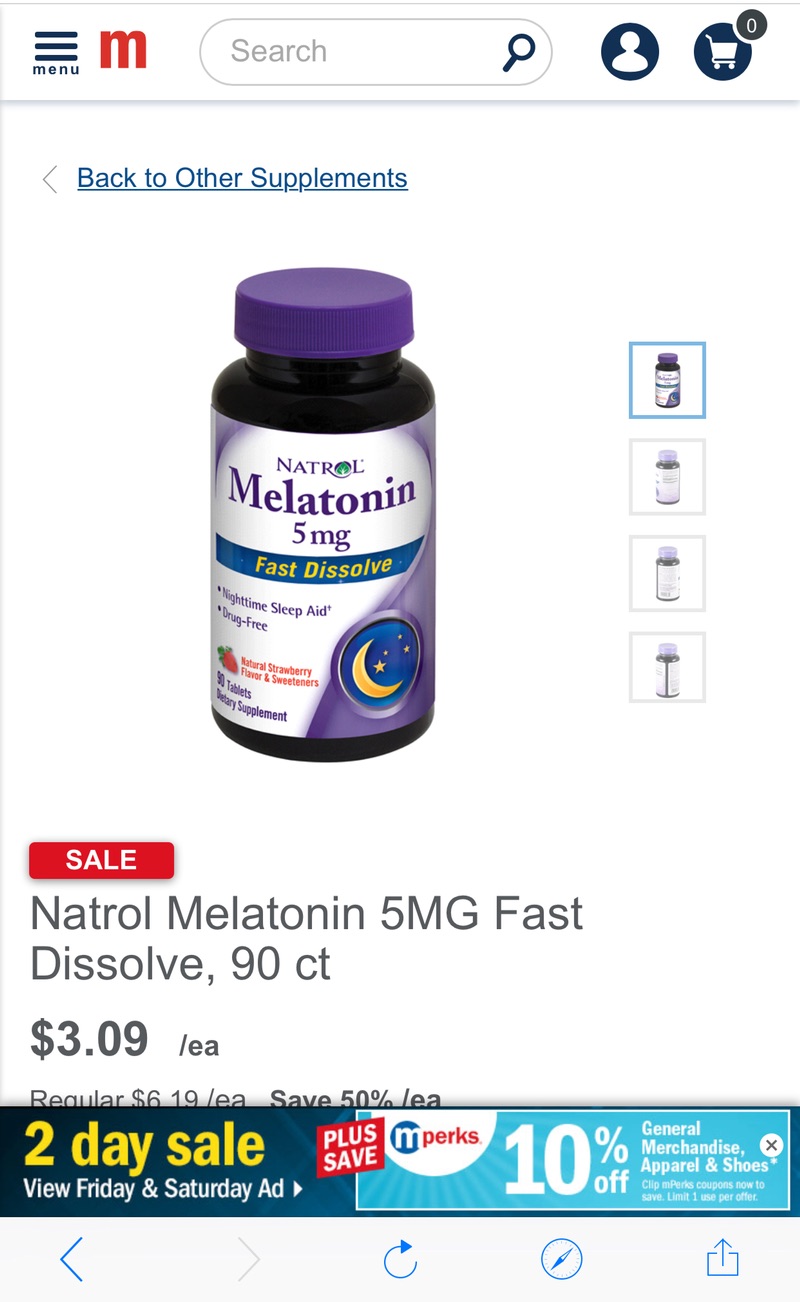 褪黑素5毫克90片Natrol Melatonin 5MG Fast Dissolve 90 ct | Meijer.com