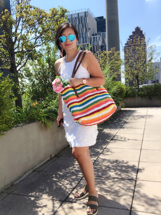 彩虹🌈Jcrew 彩虹草编包包/不...