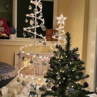 Target 塔吉特百货,2pc Incandescent Spiral Tree Christmas Novelty Sculpture Light White - Wondershop™ : Target