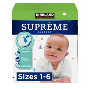 Kirkland Signature Supreme Diapers Sizes 1 - 6