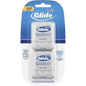 Oral-B Glide Pro-Health Deep Clean Dental Floss, Cool Mint, 40 M, Pack of 2