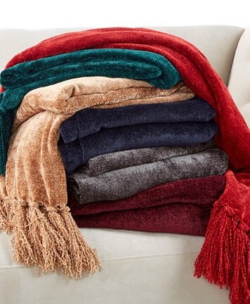 Martha Stewart Collection CLOSEOUT! Chenille Throw, Created for Macy's