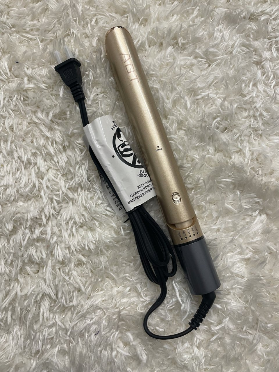 Professional Hair Straightener Argan Oil Tourmaline Ceramic Flat Iron, 2 in 1 Negative Ionic Infrared Straightening Curling Iron for All Hair Types, Gold : Everything Else