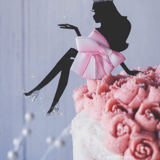 💓DIY剪影玫瑰裙蛋糕制作💓...