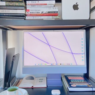 博士生办公桌set up之紫色iMac我...