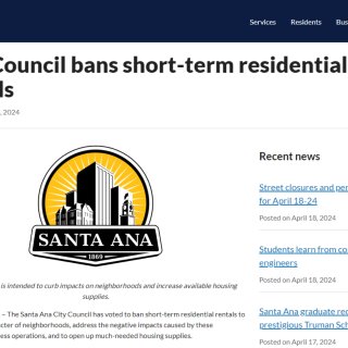 南加Santa Ana禁了Airbnb...