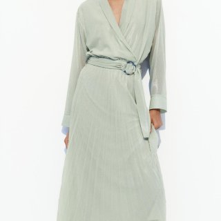Zara,PLEATED FOIL DRESS - Sea green | ZARA United States