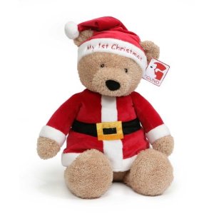 G by GUND My First Christmas 14" Santa Plush Bear