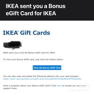 IKEA 买$50，送$10的礼卡...