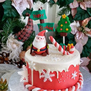 圣诞造气氛—可爱圣诞老人造型蛋糕🎅...