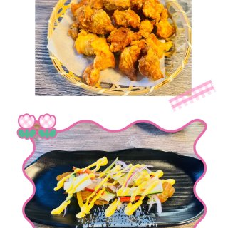 Chicken karage,Sashimi carpaccio