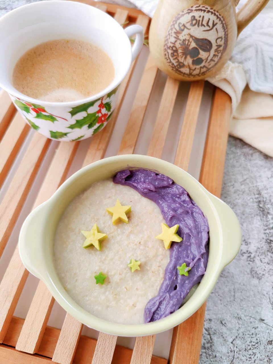 月饼节早餐-紫薯燕麦粥...