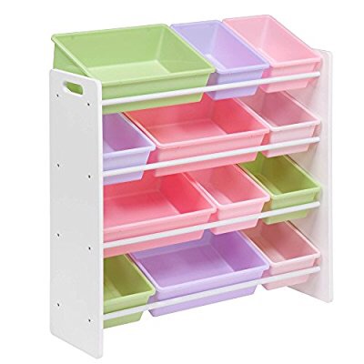 Amazon.com: Honey-Can-Do SRT-01603 Kids Toy Organizer and Storage Bins, White/Pastel: Kitchen & Dining