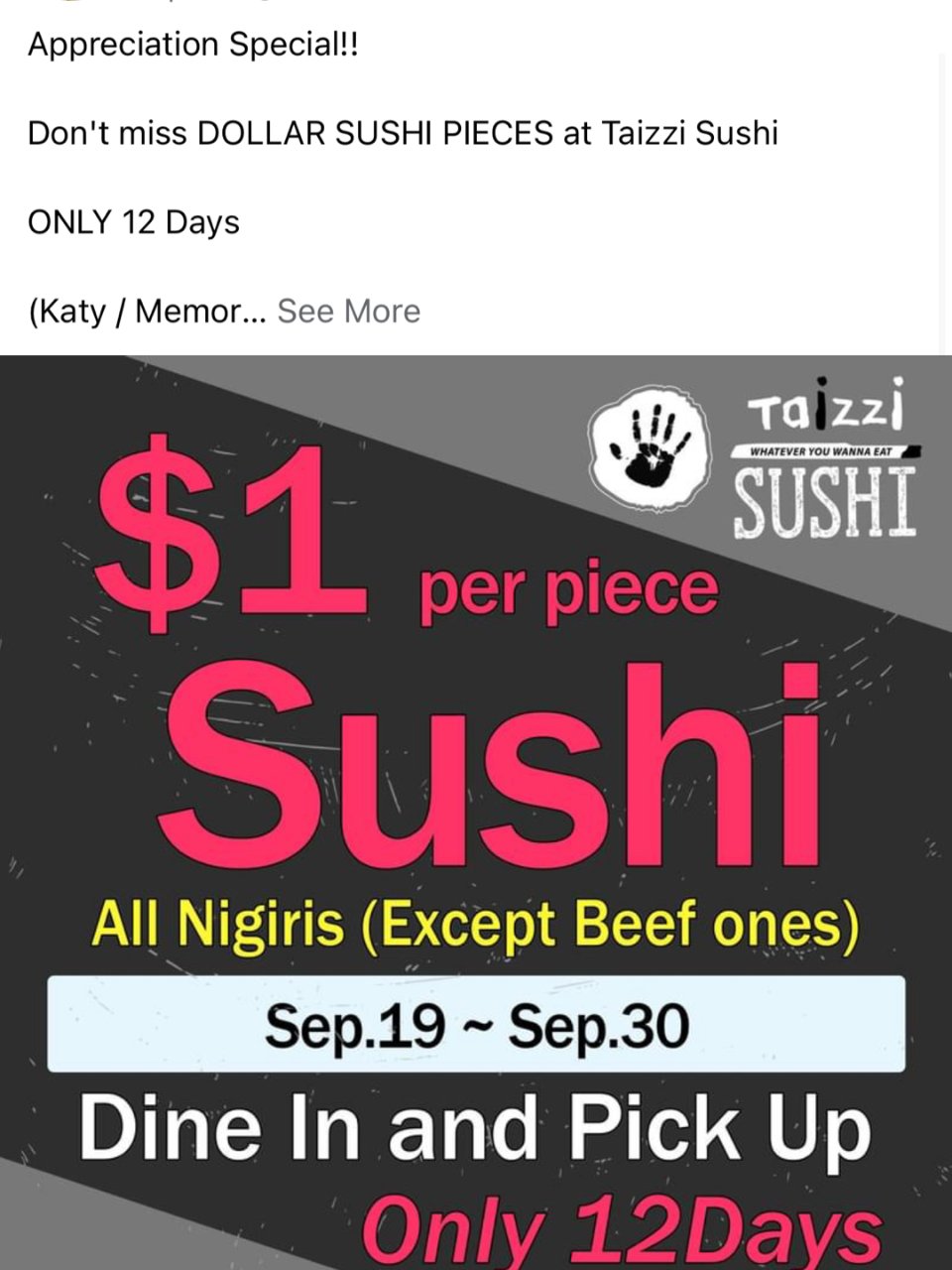 Katy｜ Taizzi sushi $...