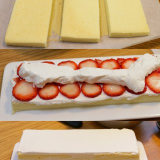 鲜奶油草莓方块小蛋糕｜被甜品治愈的一天...