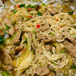 15分钟家常菜｜蒜香锡纸牛肉｜空气炸锅版...