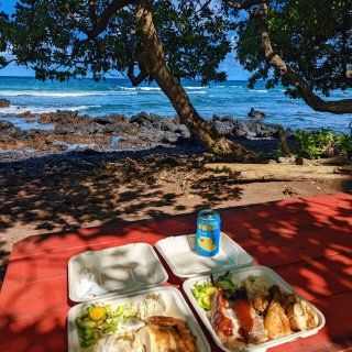 夏威夷美食💫面朝大海 吃烤鸡是什么体验🥹...