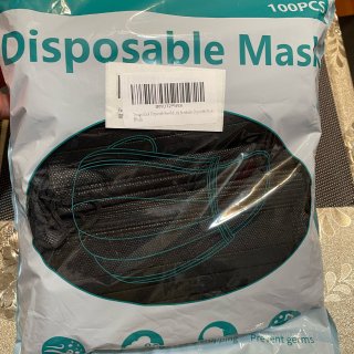 Disposable Face Mask, 100 PCS Black Masks, 3 Ply Protection Face Masks