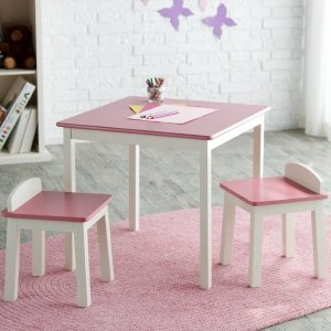 Lipper International Child's Table & Stools Set - Pink/Ivory @ Albee Baby