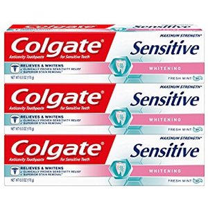Colgate Sensitive Maximum Strength Whitening Toothpaste - 6 ounce (3 Pack)