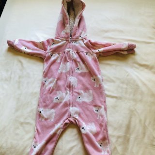 Baby Pink Bear Zip-Up Fleece Jumpsuit | carters.com