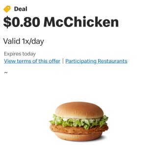 麦当劳汉堡🍔只需$0.8...