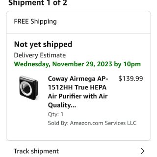 Amazon黑五 Coway空气净化器...