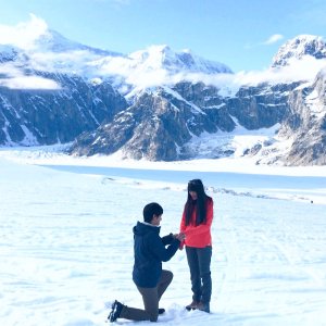 在Alaska最高峰Denali山顶的冰川上被求婚啦！