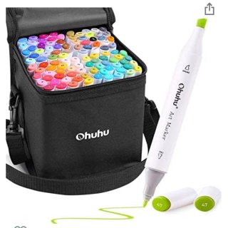 Ohuhu Alcohol Based Markers, Double Tipped Art Marker Set, Fine & Chisel Dual Coloring Markers for Kids Sketching Adults Coloring Book, 100 Unique Colors + 1 Alcohol Marker Blender + 1 Marker Case : Arts, Crafts & Sewing