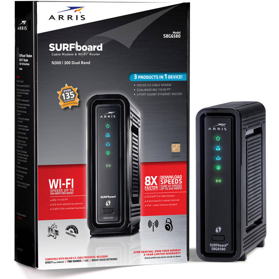 ARRIS 调制解调器 猫+路由一次搞定！SURFboard SBG6580 Cable Modem/ Wi-Fi Router