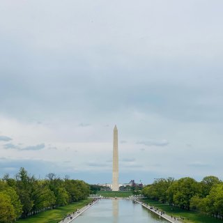 四月的华盛顿纪念碑和国家广场...